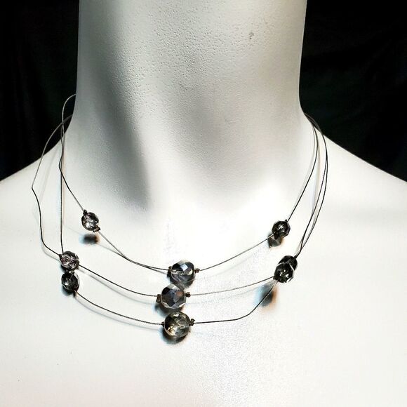 NWT Catherine Designs Silver Multilayer Necklace - Picture 1 of 4